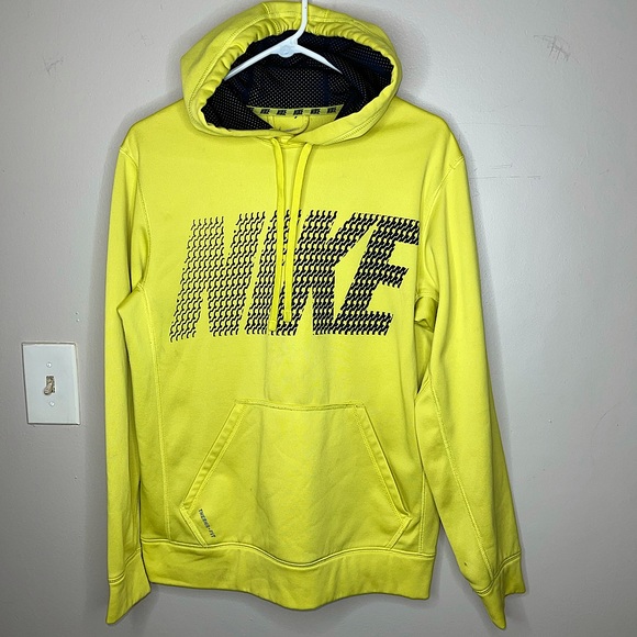 Nike Other - Nike Thermal Fit Men's Athletic Yellow Pullover Hoodie Size S